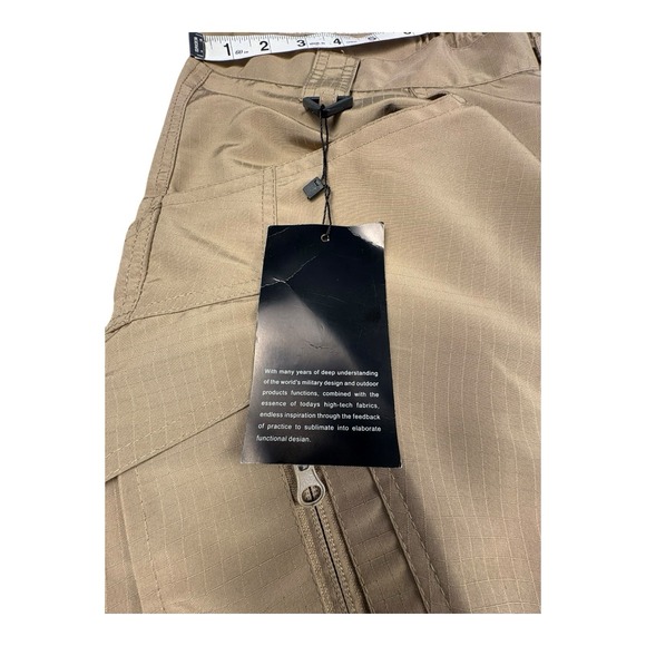 Tactical Outdoor Hiking Pants XL Khaki Ripstop Zip Pockets NWT - Picture 8 of 11